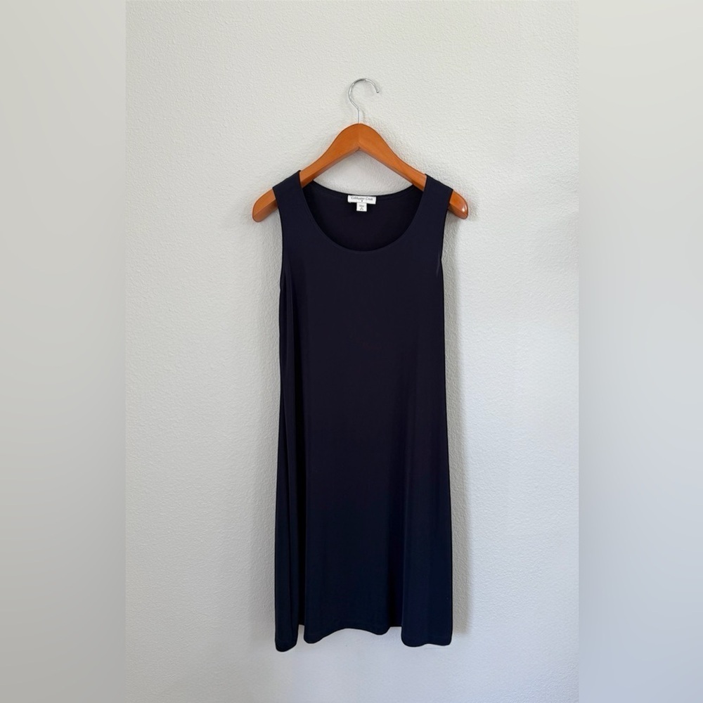 Vintage Coldwater Creek Classic Dark Blue Sleeveless Midi Dress Size M (10-12)
